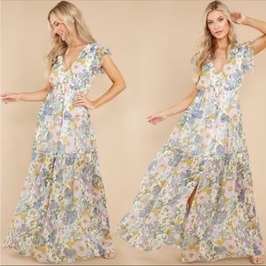 Red Dress Flowy Maxi Dress